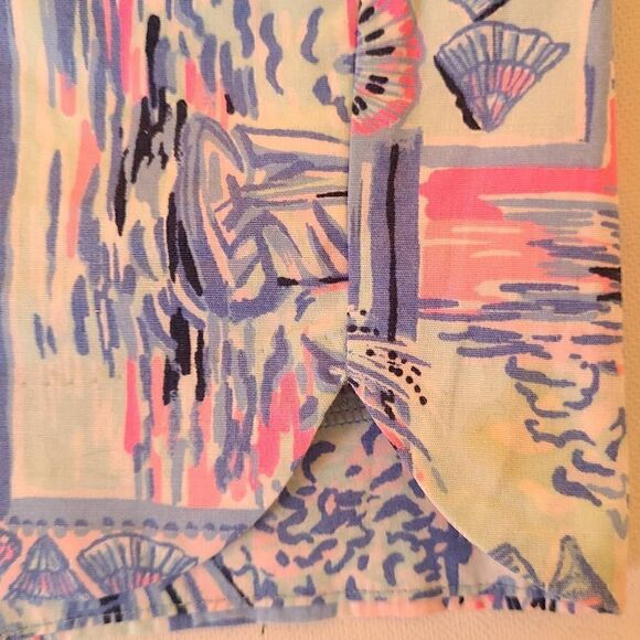 Lilly Pulitzer Womens Pink Blue Sailboat Print Cotton Blend Shorts Size 4 - Picture 12 of 14